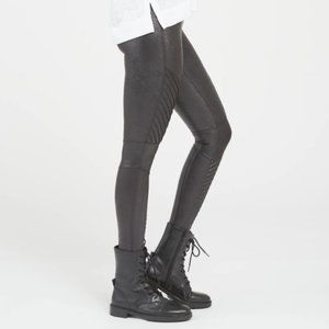 Faux Leather Moto Leggings | Spanx, Size Large, Black